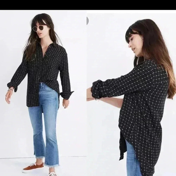 Madewell Oversized Ex Boyfriend Mayfair Foulard Ditsy Floral Button Up XS - Picture 2 of 12